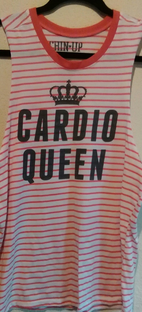 "Cardio Queen" Chin Up Appeal Tank | Sz M